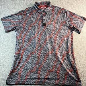 Pins And Aces Polo Shirt Mens Extra Large Red and Gray Golf Performance